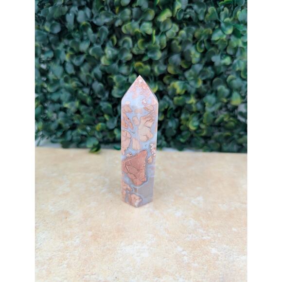 Pink Petal Agate Cotton Candy Agate crystal tower druzy witchy coquette girly - Picture 2 of 4